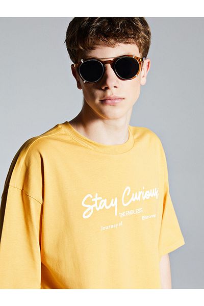 LC Waikiki Sari Crew Neck Young Men's T-Shirt