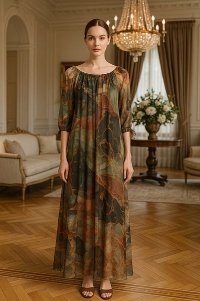 Cb Made In Italy 100% Italian Silk One Size Dress – Size 38-44 Fit
