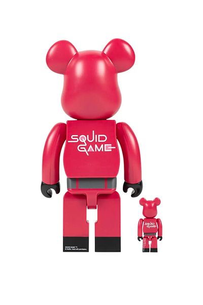bearbrick x مجموعة مثلثات حماية لعبة الحبار 100% و400% من قطعتين
