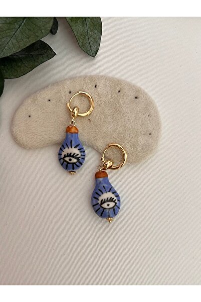 YENGEÇ أقراط متدلية من البورسلين على شكل عين