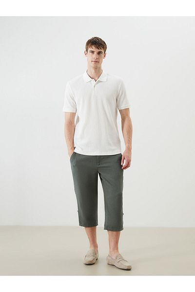 LC Waikiki Brown Standard Fit Linen Blend Men's Shorts