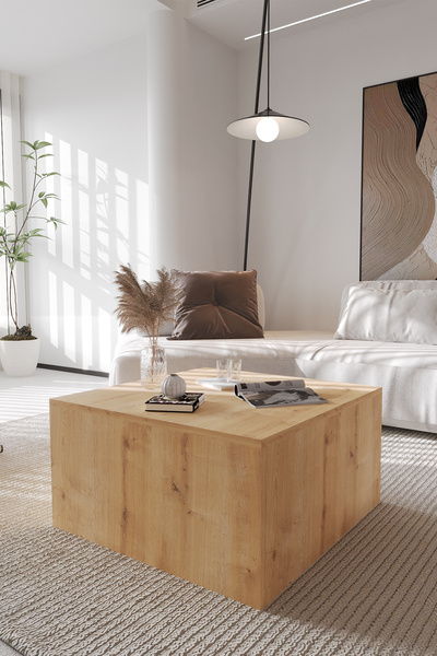 OBİ Atölye BLOK Orta Sehpa 72x72 cm İskandinav Stili Küp Sehpa