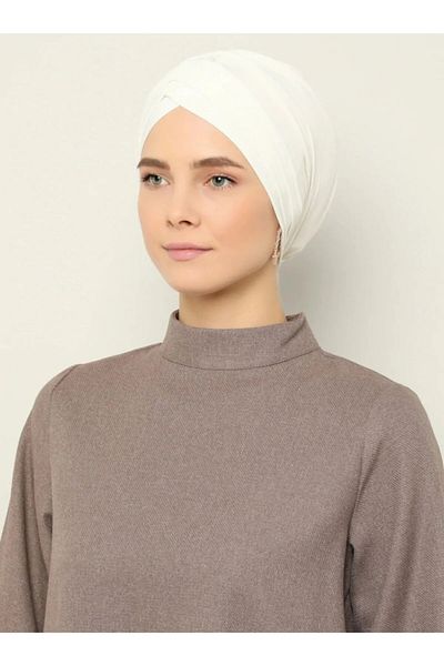 Mervin Şal 3-Stripe Jersey Viscose Ready Turban White