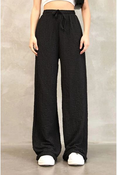 Butik High Waist [Gofre] Pants with Bolts