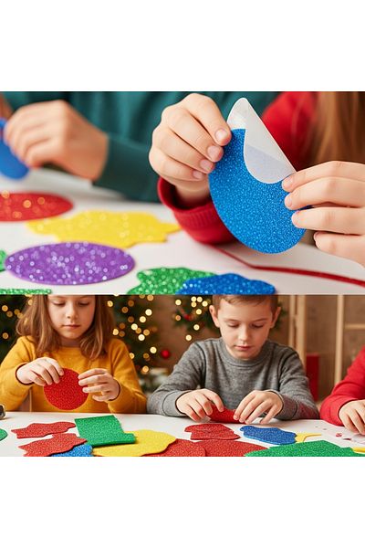 ALPJOY 50X70 Eva Sheet Glitter Adhesive Mixed Color 10 Pack