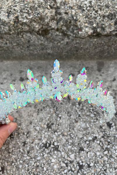 Hobigram Thalia Model Janjanli Crown – Bridal Henna Wedding Evening Dress with Stones for Showy Hair Crown