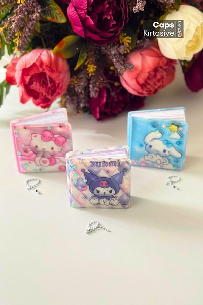 caps anlarınızı paylaştığınız ortağınız 1 Piece Kuromi, My Melody, Cinnamoroll Medium Size Water Transparent Cover Keychain Gift Notepad