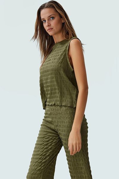 PayBuy Knitted Blouse Pants Set Casual Daily Summer Combination Durable Material Comfortable Cut