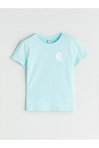 LC Waikiki Green Crew Neck Girl's T-Shirt