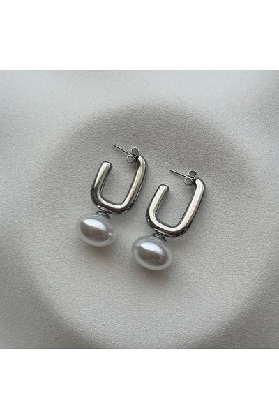 Arye Aksesuar Steel Earrings with Pearls
