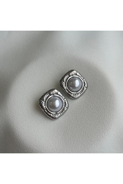 Arye Aksesuar Steel Earrings with Pearls