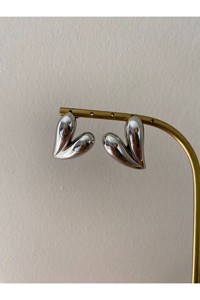 marsel aksesuar Xuping Heart Brooch Silver Earrings
