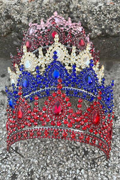 Hobigram Eveline Pink Princess Tiara – Sparkling Bridal Wedding Evening Dress for Sparkly Tiara Model