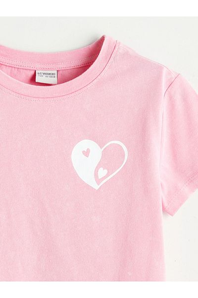LC Waikiki Green Crew Neck Girl's T-Shirt