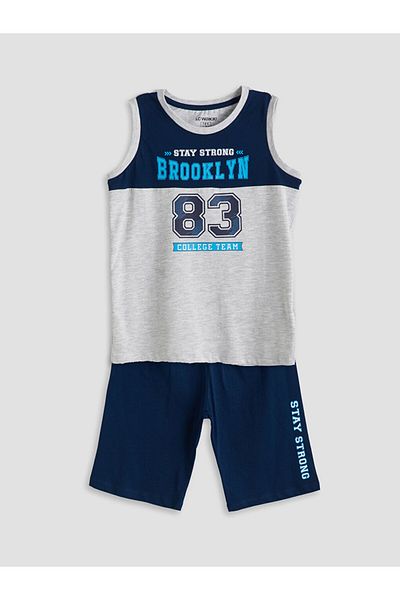 LC Waikiki New Season Crew Neck Boys' Shorts Pajama Set - S5If70Z4