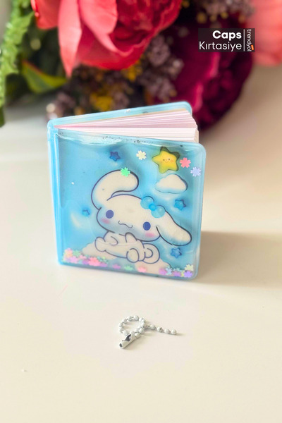 caps anlarınızı paylaştığınız ortağınız قطعة واحدة من دفتر ملاحظات كورومي، ماي ميلودي، سينامورول متوسط ​​الحجم بغطاء شفاف مائي مع سلسلة مفاتيح هدية