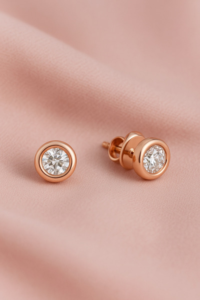 Crystal Diamond Zirconia Işıklı kutuda 0.30 karat tektaş küpe