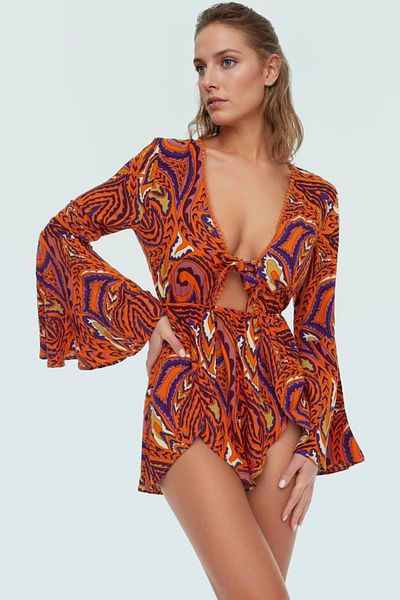 PayBuy Stylish Abstract Pattern Viscose Blouse Shorts Beach Set Durable Material for Daily Wear