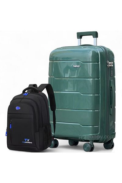 ZAAPPY Unbreakable PP 24 Inch[20-25kg] Luggage with Stylish Backpack Combo