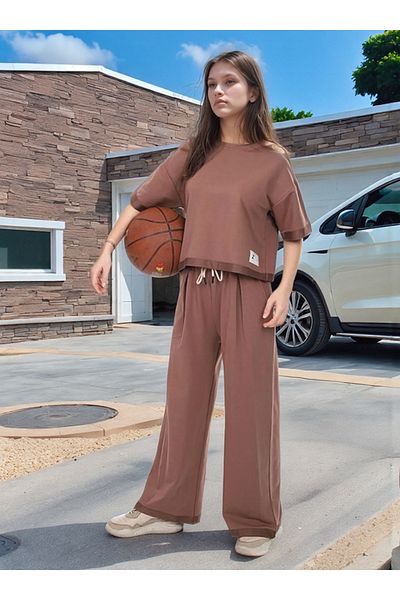 Joui Co Σετ φόρμας για κορίτσια με μαλακή υφή Oversize - 100% βαμβάκι