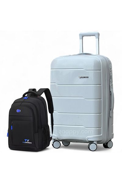 ZAAPPY Unbreakable PP 24 Inch[20-25kg] Luggage with Stylish Backpack Combo