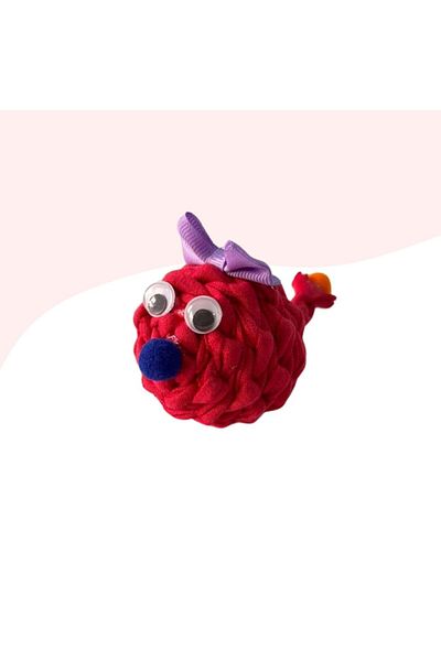Miçikopet Knitted Cat Toy with Rattle 9cm Red