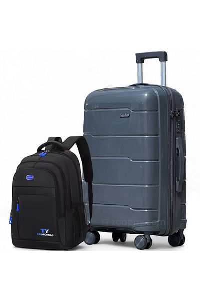 ZAAPPY Unbreakable PP 24 Inch[20-25kg] Luggage with Stylish Backpack Combo