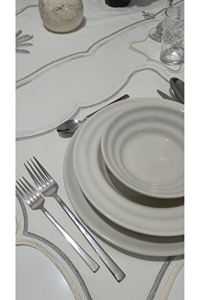 NB Neubella Home Nerina 4 Piece Luxury American Service Presentation Embroidered Cover Set Carefree Dowry Linen Set for 4 People