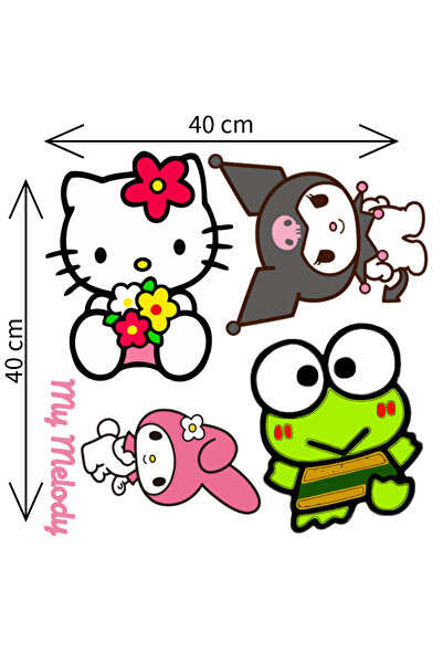 Ingift Set 4 imagini termoadezive pentru textile Hello Kitty, aplicare cu fie...