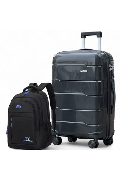 ZAAPPY Unbreakable PP 24 Inch[20-25kg] Luggage with Stylish Backpack Combo