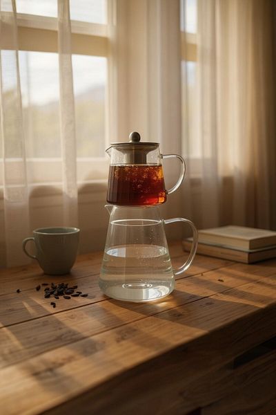 UCR HOME Borosilicate Heat Resistant Chubby Glass Teapot Set Teapot Large Size