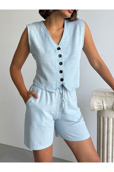 fhk atelier Linen Shorts Vest Set