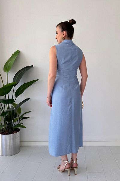 MaziButik Side Tie Sleeveless Dress Baby Blue