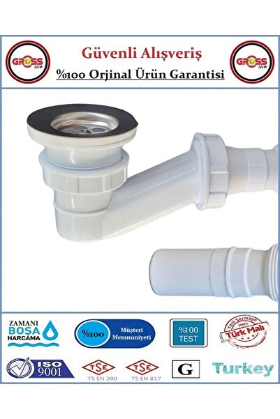 GrossAVM Duş Teknesi Gider Sifonu - Duşakabin Tekne Tropleni Körüklü