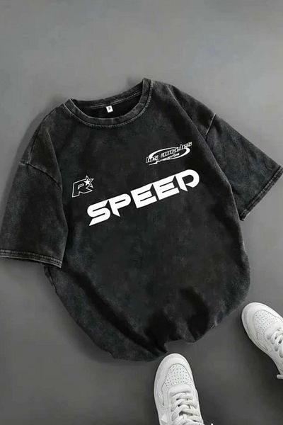 Redboxbutik Washed Speed Oversize Vintage T-Shirt