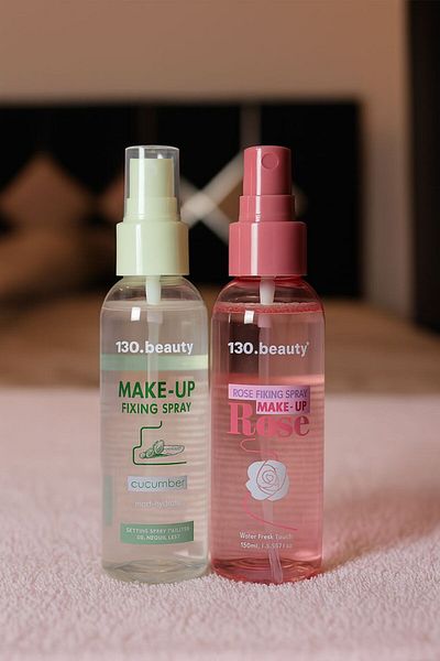 style iconic 🌸 130.beauty Make-Up Fixing Spray – Cucumber & Rose Set – 2 x 100ml 🌿🌹
