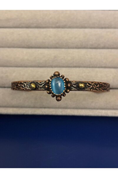 Idarosa Concept Mavi Boncuklu Bakır Kelepçe Bilezik