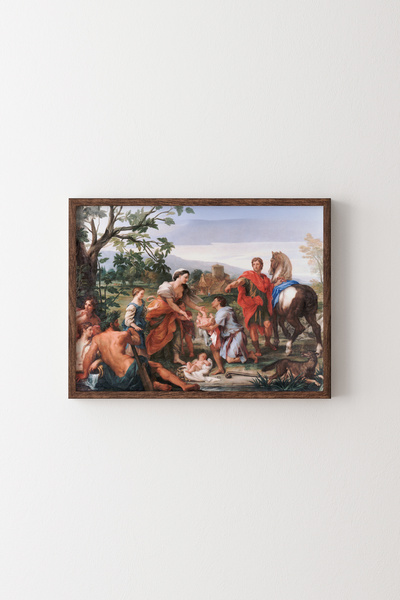 epiqart Găsirea Romulusului și Remusului - Cadru cu model din lemn