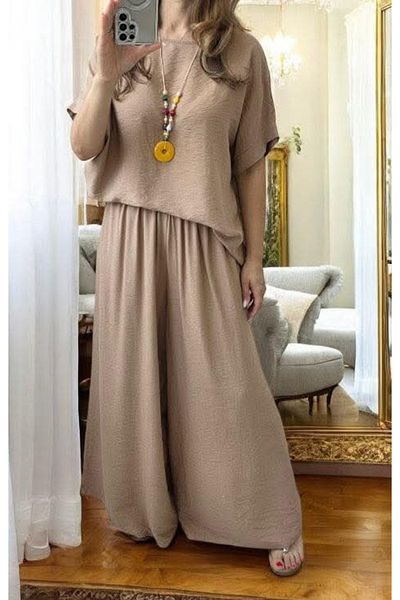 Gloryland Viscose suit, one size fits all, loose fit, beige