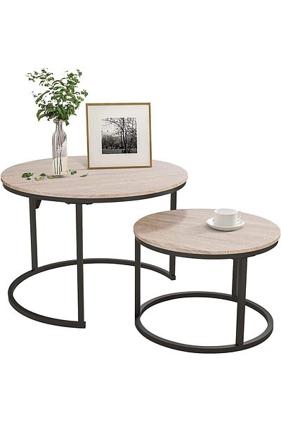 AGD Round Coffee Tables from AGD, Beige