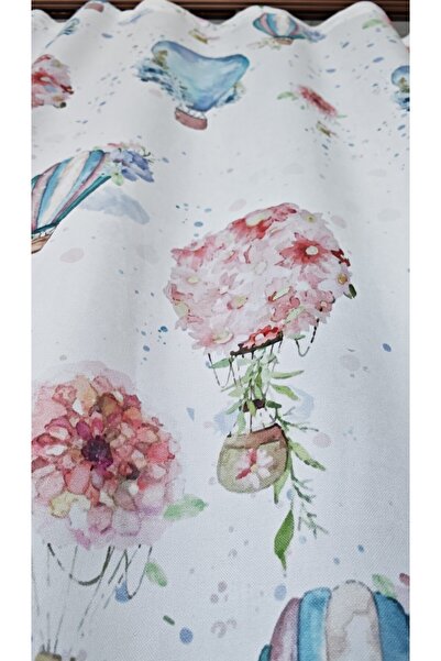 Yuka Φόντο Παιδικού και Βρεφικού Δωματίου Κουρτίνα Βελούδινη Μοτίβο Ιπτάμενο Μπαλόνι Τυπωμένο ΜΟΝΟ ΦΥΛΑΚΤΙΚΟ Επίπεδη Ραφή Χωρίς Πιέτες