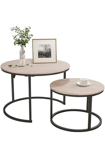 AGD Round Coffee Tables from AGD, Beige