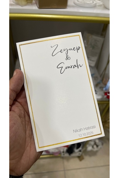 arl etiket tasarım dijital baskı merkezi Nişan, Nikah Hatırası Kartı Gold Çer...