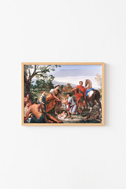 epiqart Găsirea Romulusului și Remusului - Cadru cu model din lemn