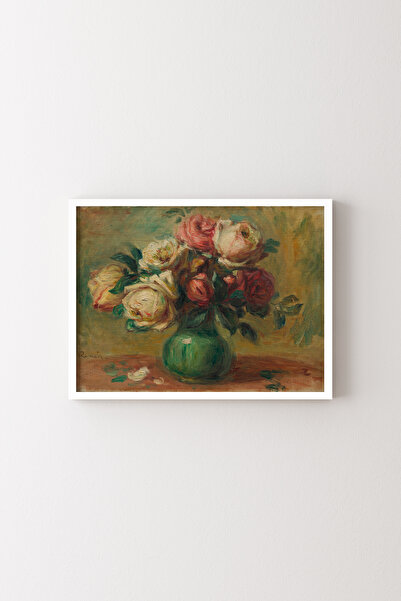 epiqart Roses in a Vase - White Frame