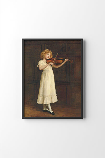 epiqart Girl Playing the Violin - Black Frame