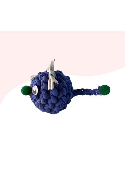 Miçikopet Knitted Cat Toy with Rattle 9cm Blue