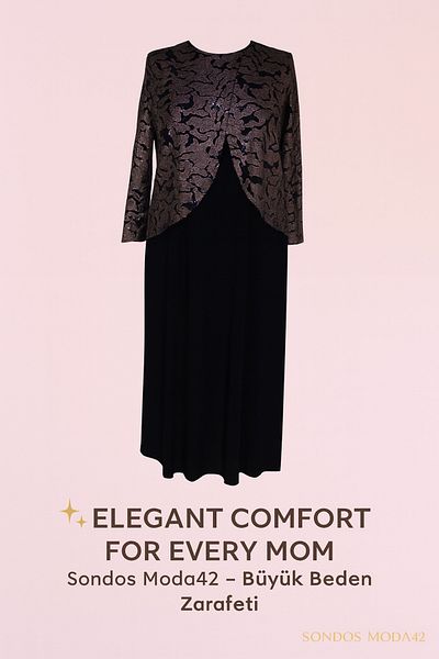 HESNA Μπλε ναυτικό Zuhal με μπουφάν Plus Size Κομψό βραδινό φόρεμα με αφηρημένο σχέδιο