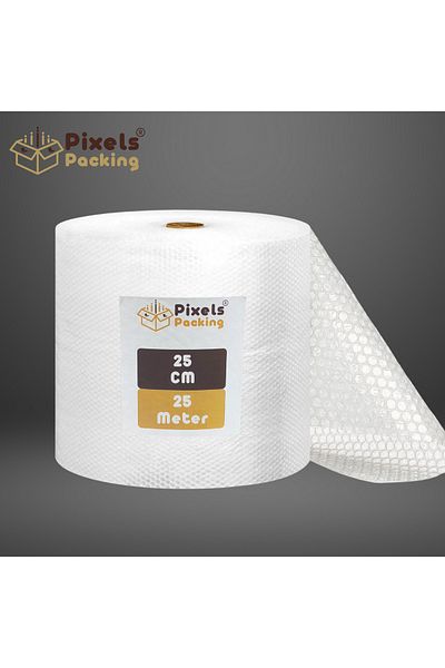 PixelsPacking PixelsPacking Clear Bubble Wrap 25cm x 25m, Multi-use for Packaging and Shipping