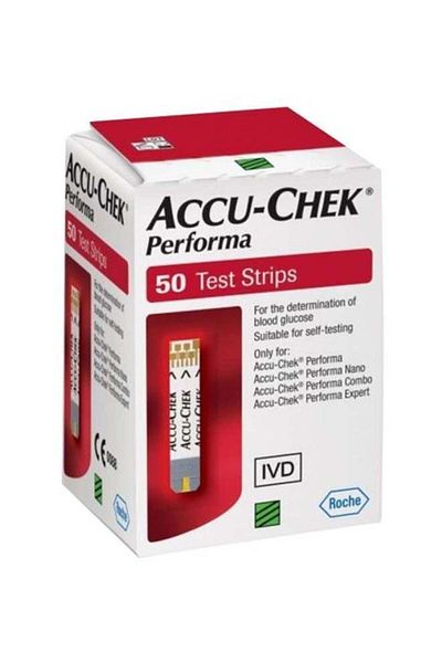 Accu Chek مجموعة شرائط اختبار أكيو تشيك بيرفورما، 50 قطعة